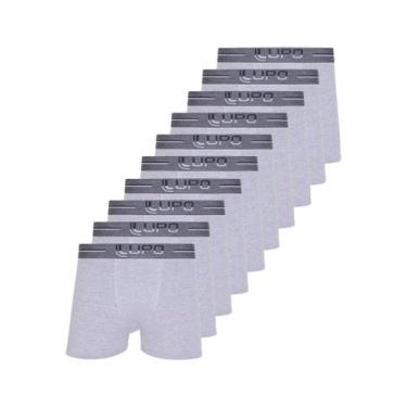 Imagem de Kit com 10 Cuecas Boxer Lupo 784-016, Cinza, G