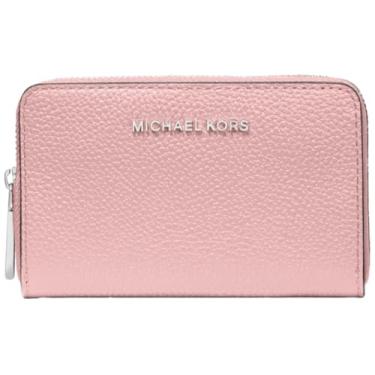 Imagem de Michael Kors Estojo de cartão feminino Jet Set pequeno com zíper, Rosa esfumaçada, One Size
