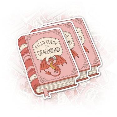 Imagem de Conjunto de 3 peças adesivo de guia de campo para dragões engraçado ACOTAR Bookworm quarta asa adesivo de humor chapéu rígido à prova d'água 5 cm de vinil cortado para garrafa de água laptop telefone