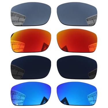 Imagem de Acefrog Lentes de reposição polarizadas de 1,8 mm para óculos de sol Oakley Fives Squared OO9238, material atualizado, policarbonato 4 pares preto escuro + prata estrela + céu de inverno + laranja