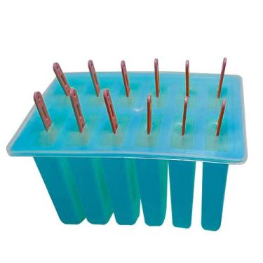 Imagem de Forma de Picolé Para 12 Sorvetes Picoleteira Paleta ou Palito - SB, Az