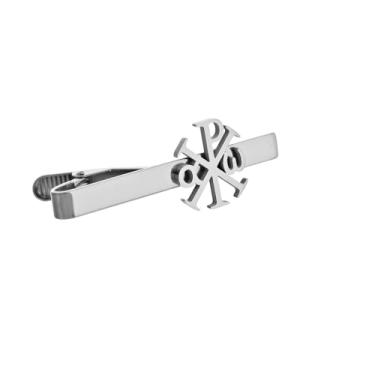 Imagem de Hexagrama de flor de lis Chi-Rho banhado a ouro e prata, vários padrões para homens, prendedor de gravata, joia de pai, moderation, Aço inoxidável, Sem Pedra Preciosa