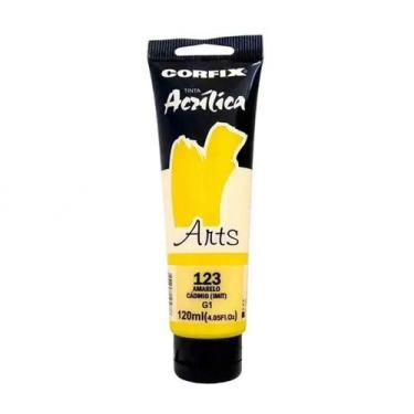 Imagem de Tinta Acrílica 120ml G1 123 Amarelo Cadmio Corfix, 123 - AMARELO CADMI