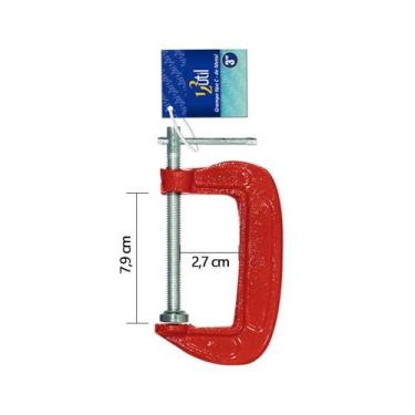 Imagem de Grampo Sargento Tipo C 2 - 6 Polegadas Marcenaria 70mm - 200mm Aço Met