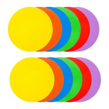 Imagem de UGPLM Cones planos, marcadores de pontos de treinamento, pontos de 9 polegadas, marcadores de de campo para treino de futebol de dança ao ar livre em, 12 PeÇas