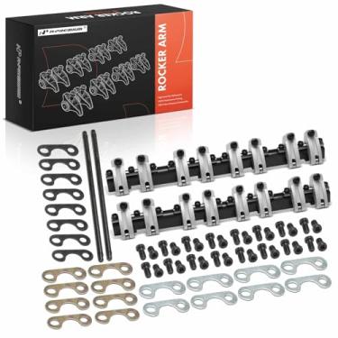 Imagem de A-Premium Kit de braços basculantes de montagem de eixo de alumínio com rolamentos de agulha compatíveis com Chevy SBC (bloco pequeno) 262-400 AFR 190-195-210, proporção de 1,6