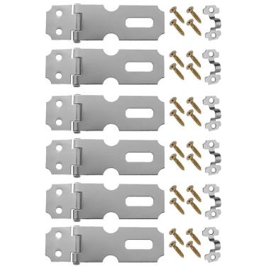 Imagem de Dobradiça Porta Cadeado Fecho Trinco Zincado 6,3Cm 06 Un