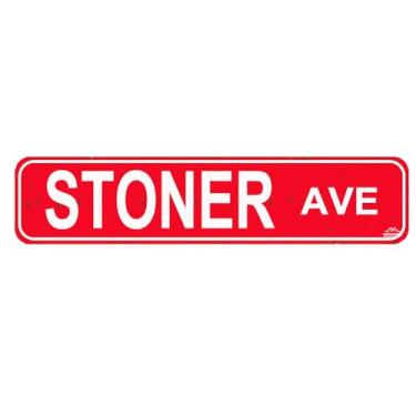 Imagem de Placa de rua Stoner AVE para placa de nome de porta, placa para casa, pátio, jardim, bar, casa de fazenda, garagem, placa de latão vermelha, 40,6 x 10,2 cm