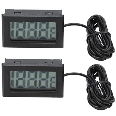 Imagem de Medidor de Temperatura de Termômetro Digital de 2 Unidades para Geladeiras, Incubadoras, Sistemas Solares, Atualização de 2s Com Sonda à Prova D'água