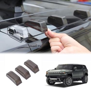 Imagem de YinanIutos Capa de luz traseira de teto de carro compatível com 2024 2025 Hummer EV lâmpada de teto traseira concha sombra lanterna traseira defumada capa guarnição traseira luz de teto protege