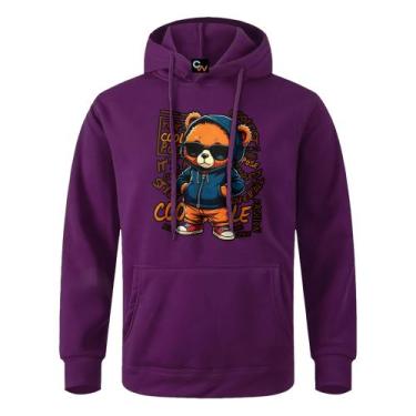 Imagem de Moletom Canguru Blusa De Frio Estampada Urso Fashion Cool Casaco Mascu