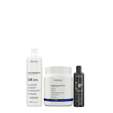 Imagem de Kit Ox 40 Pó Descolorante Azul e Matizador Black Prohall