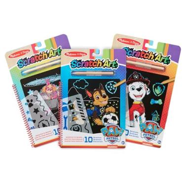 Imagem de Melissa & Doug PAW Patrol Scratch Art 3-Pack – Chase, Skye, Marshall Color Reveal Travel Activity Pads
