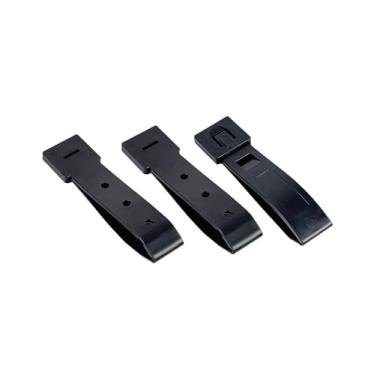 Imagem de H World Shopping Sistema Molle tático durável de 7,6 cm de comprimento, tiras de clipes maliciosos, pacote com 3, preto BK