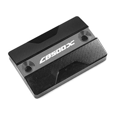 Imagem de Acc-Creativity Tampa do reservatório de fluido de freio dianteiro de alumínio para motocicleta, tampa do reservatório do cilindro mestre compatível com Honda CB400F CB400X CB500X (CB500X, Titanium)