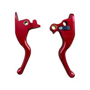 Imagem de COKTNNI Alavanca de freio de embreagem de 3 dedos para motocicleta CNC alavanca de freio de embreagem de mão curta adequada para Harley Low Rider/S Softail Sport Glide Street Bob 2015-2024 (vermelho)