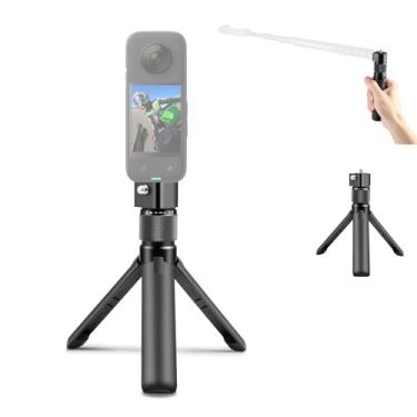 Imagem de PULUZ Mini tripé giratório dobrável para câmera de ação para Insta360 X3/X4/ONE X2/X/RS, GoPro/DJI e mais, alumínio, preto