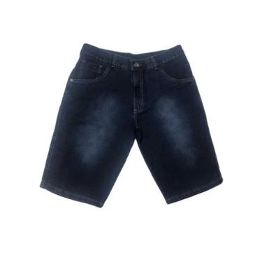 Imagem de Bermuda Jeans Tradicional Masculina Plus Size - Olv Jeans, Azul, 48