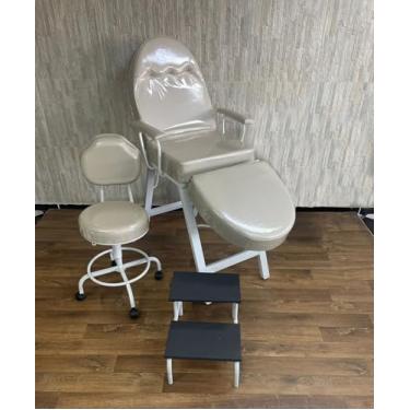 Imagem de Kit Maca Estetica Luxo Plastificada 3 Peças - Maca/Mocho/Escadinha