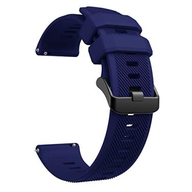 Imagem de Pulseiras de relógio Casio MDV-106-1AV/MTP-VD01, pulseiras de substituição de silicone macio de 22 mm para Casio série MDV106 (azul escuro)