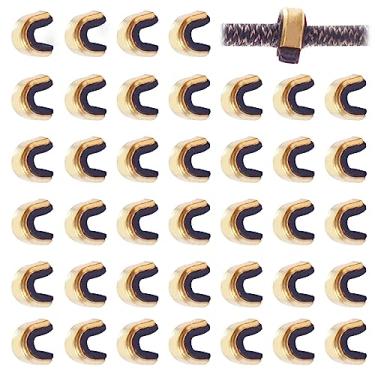 Imagem de SPG Conjunto de 40 pontos de amarração para corda de arco – Conjunto de 40 peças de arco, acessórios de tiro com arco, clipe de fivela para arco longo recurvo composto (preto)