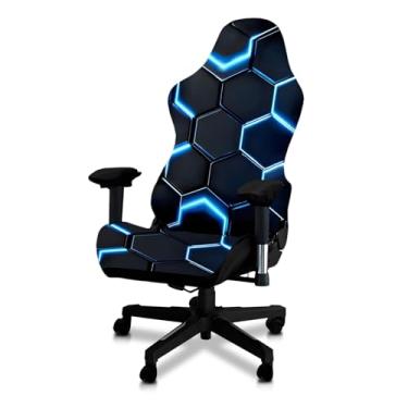 Imagem de Kitegrese Capa de cadeira de jogos à prova de gatos extensível – Capas resistentes a arranhões para cadeiras de corrida/escritório, protetor de tecido premium para animais de estimação, ajuste