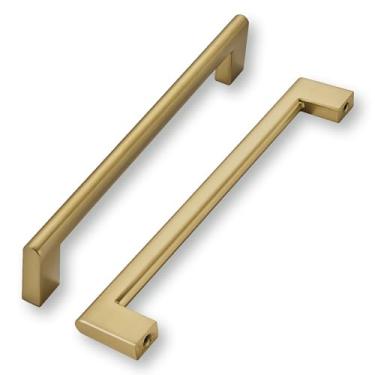 Imagem de khtumeware Orifício central de 15 cm pacote com 10, puxador de armário bronze champanhe resistente latão acetinado sólido puxador de gaveta de cozinha ferragens antigas para banheiro, gaveta, armário