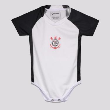 Imagem de Body Corinthians Premium Branco e Preto - Torcida Baby, P