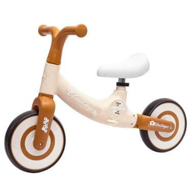 Imagem de Bike Infantil Bege Educativa Sem Pedal Para Estímulo De Equilíbrio E C