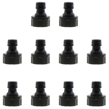 Imagem de ZZHXSM Conector fêmea de mangueira de jardim de plástico, kit adaptador de rosca de mangueira, do conector rápido ao conector rosqueado padrão de 3/4 polegadas, preto, pacote com 10
