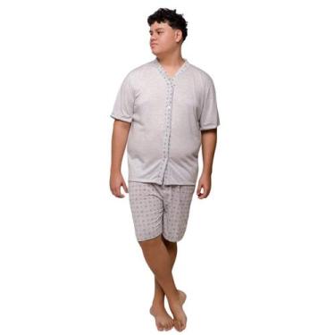 Imagem de Pijama Americano Masculino de Botão Adulto Inverno Plus Size - SOPHIA 