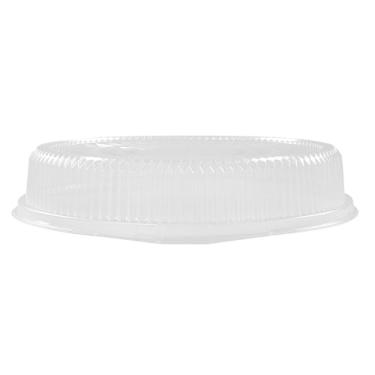 Imagem de Restaurantware - APENAS TAMPAS: Tampas redondas de alumínio Lux para bandejas de alimentos de 45 cm, 10 capas transparentes em forma de cúpula - Bandejas de catering vendidas separadamente