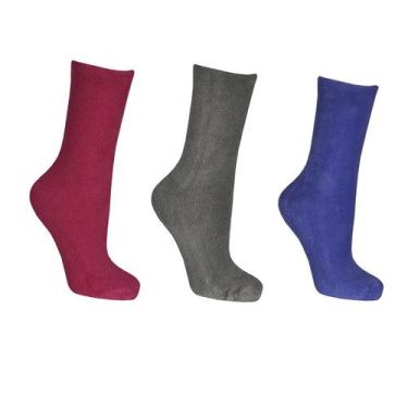 Imagem de Kit 3 Meia Térmica Feminina Pelúcia Macia Quentinha Lã - BF, 34-39, Pr