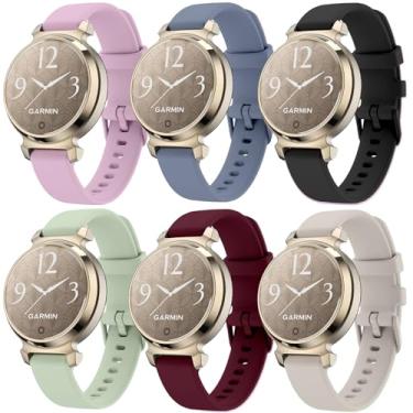 Imagem de ViCRiOR Pacote com 6 pulseiras de relógio compatíveis com Garmin Lily 2/Active/Classic, pulseira feminina de silicone macio de liberação rápida para Garmin Lily 2