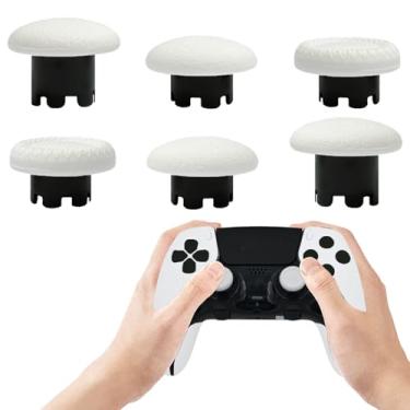 Imagem de CaoXiong Pacote Com 6 Tampas De Joysticks Intercambiáveis Para Controle Dualsense Edge Do Ps5, Substituição, Substituição (Branco)