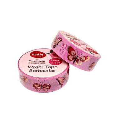 Imagem de Fita Adesiva Washi Tape Borboletas Fina Ideia - Molin