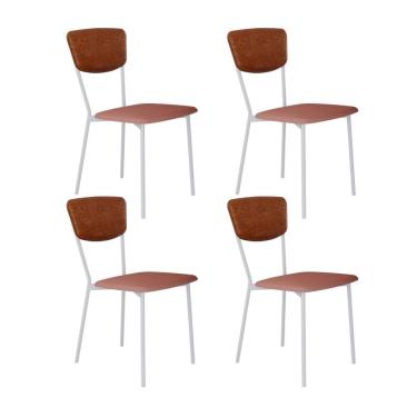 Imagem de Cadeira Vintage Retrô Fixa C-4 Pés 425 X 505 X 830 Mm C-4 Un. Pés Brancos. Cy.tlp.rse-cn.cml Tulipa Rse-cn.caramelo