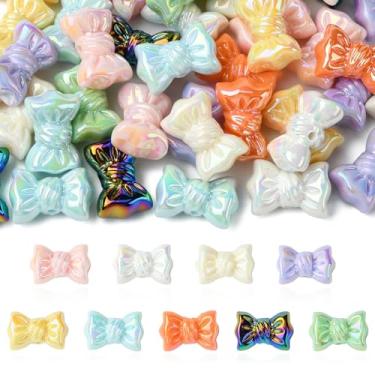 Imagem de UR URLIFEHALL 45 peças 9 cores opacas contas de arco acrílico banhado a UV laço iridescente contas estéticas para pulseira faça você mesmo, brincos para fazer joias