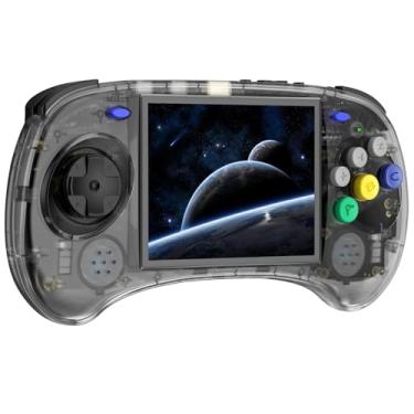 Imagem de Voacle Console De Jogos Portátil Retrô Rg Arc S, Sistema Linux Único Com Cartão Sd 128 G, 4541 Jogos, Suporte 5G Wifi 4.2, Bluetooth Moonlight Streaming E Saída Tv (Preto Transparente)