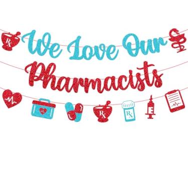 Imagem de We Love Our Pharmacists Banner Happy Pharmacist Month Decoração Farmácia Semana Decorações Farmacêutico Apreciação Quadro de avisos Decoração