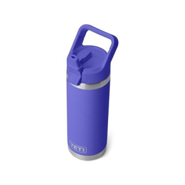 Imagem de YETI Garrafa Rambler de 530 ml, isolada a vácuo, aço inoxidável com tampa de canudo, violeta ultramarino