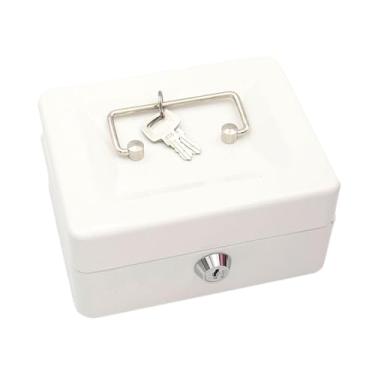 Imagem de Ｂｅｓｇａ Cofre com Fechadura, Recipiente, Caixa de Armazenamento Pequena, Travável com Chaves E Bandeja Removível para Adultos, Branco, Tamanho real