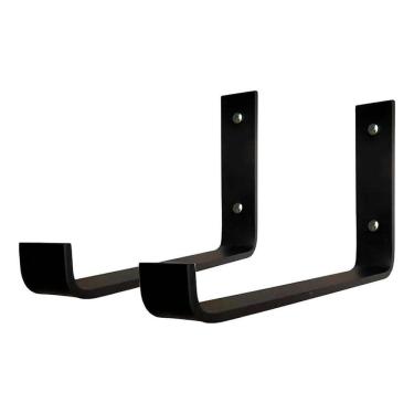 Imagem de Kit 7 Suporte Mão Francesa Invertida 20Cm Preto