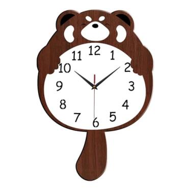 Imagem de IEUDNS Relógio de parede com cauda giratória moderno desenho animado ornamento prático presente relógio pendurado decoração para sala de estar loja interior, 55cm