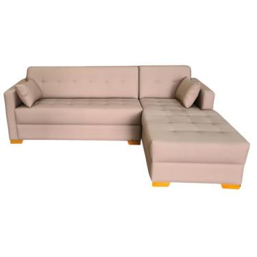 Imagem de Sofá Chaise Gianni Lado Direito Pé Cantoneira Tecido Acquablock 220x16