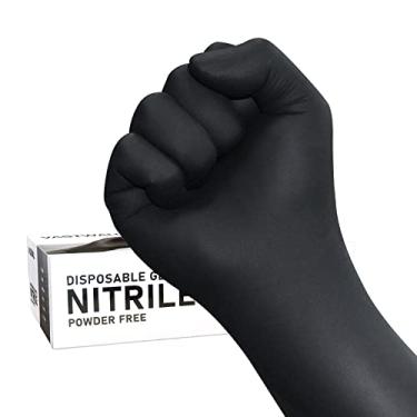 Imagem de Luvas de nitrilo descartáveis sem látex, cor preta, P, caixa/100