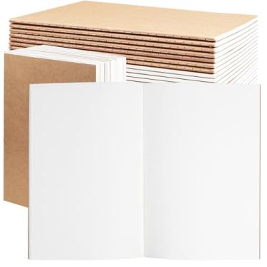 Imagem de Kutoda Pacote com 24 cadernos A5 em branco Kraft a granel, cadernos de diário, 21 x 14 cm, 60 páginas, conjunto de diário de viagem para trabalho, escola, estudantes, crianças, presente, escritório
