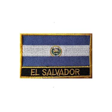 Imagem de Ruoming 1 peça de adesivos de bandeira de El Salvador bordados a ferro ou costurados tático militar nacional El Salvador (El Salvador)