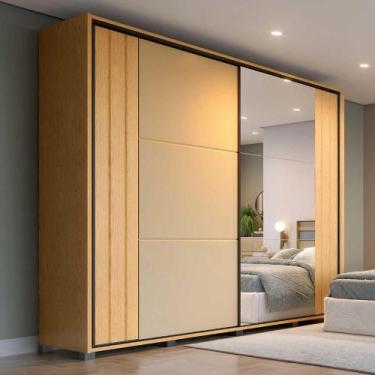 Imagem de Guarda Roupa Casal 2,6m Portas de Correr 4 Gavetas 100% MDF - Móveis P