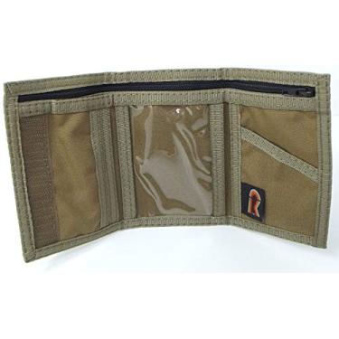 Imagem de Carteira de nylon tripla com identidade externa e interna. Gancho e laço. Feito nos EUA, Coyote Brown, Standard